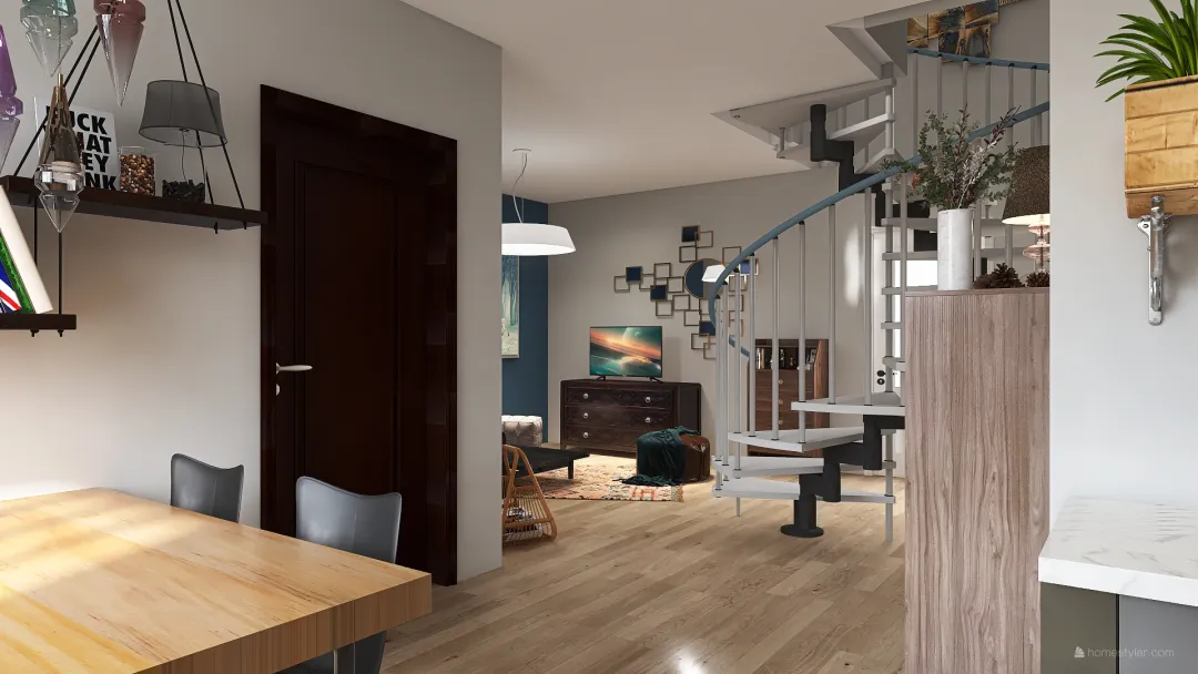 Two Level Apartment 3d design renderings