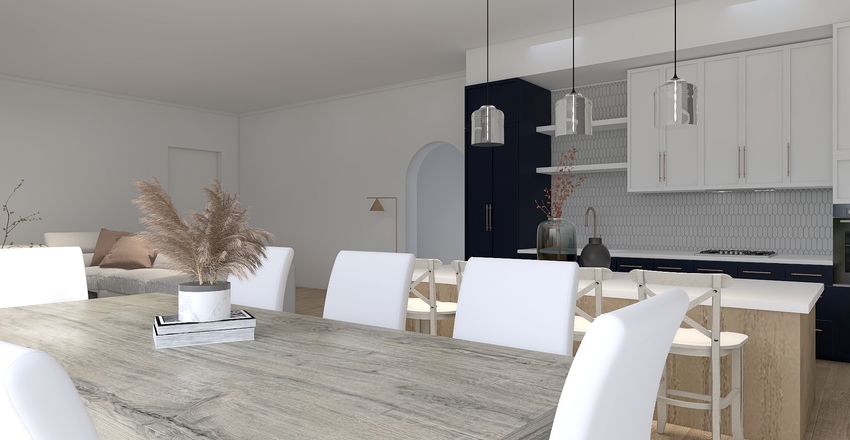 Petit appartement de style ferme moderne en Californie Interior Design Render