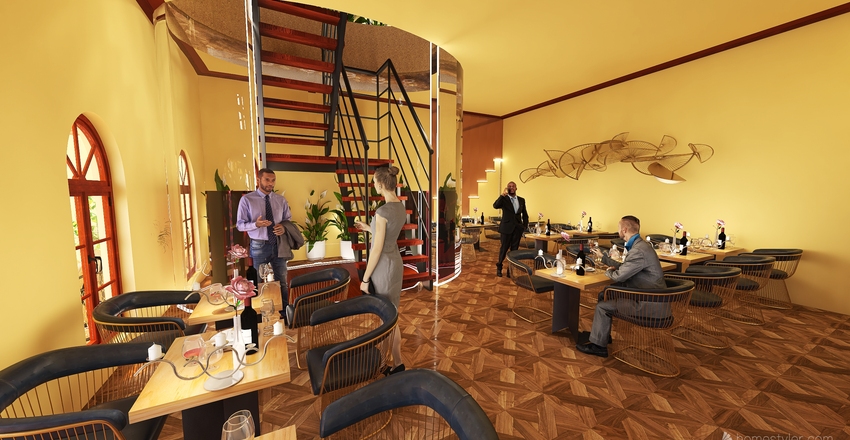 Arabella Wine Bar & Dining restaurant Interior Design Render
