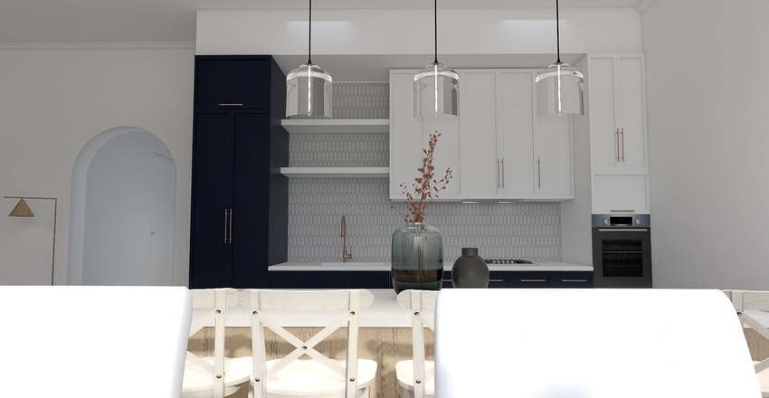 Petit appartement de style ferme moderne en Californie Interior Design Render
