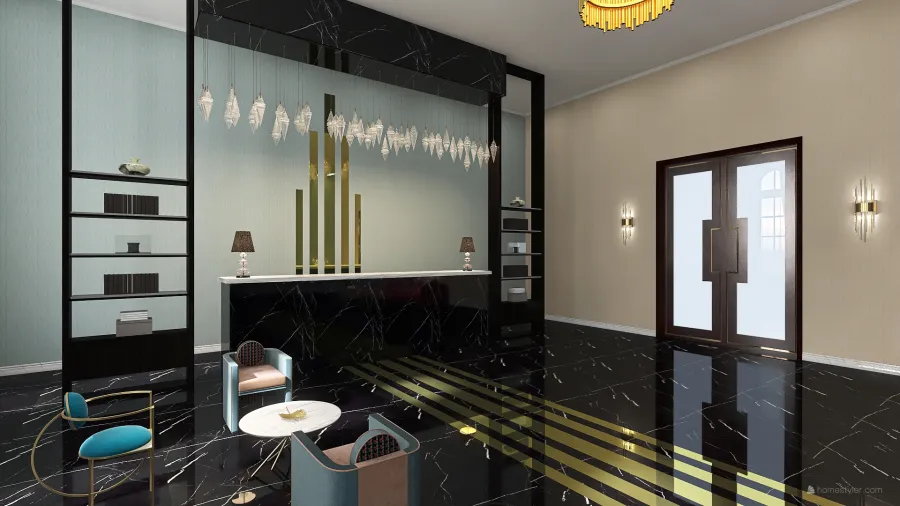 Вестибюль гостиницы 3d design renderings