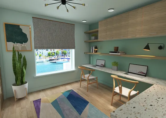 Mommy and Me Home Office/Study Room Design Rendering