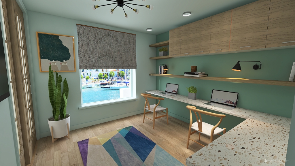 Mommy and Me Home Office/Study Room 3d design renderings