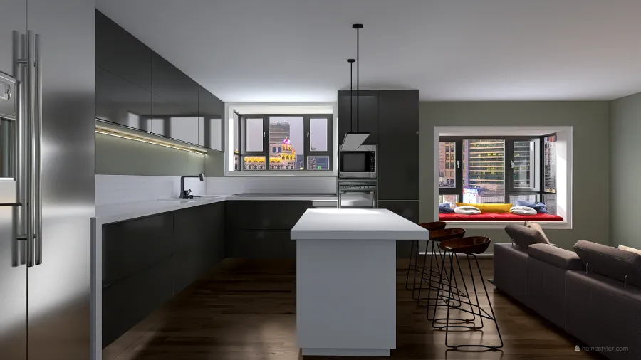 Nick's Kitchen Redesigned 3d design renderings
