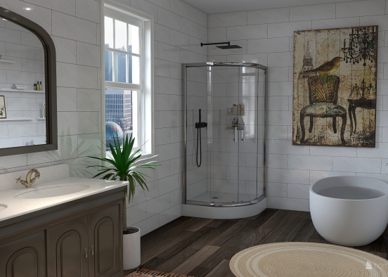 Redesign of Noah's Bathroom Design Rendering