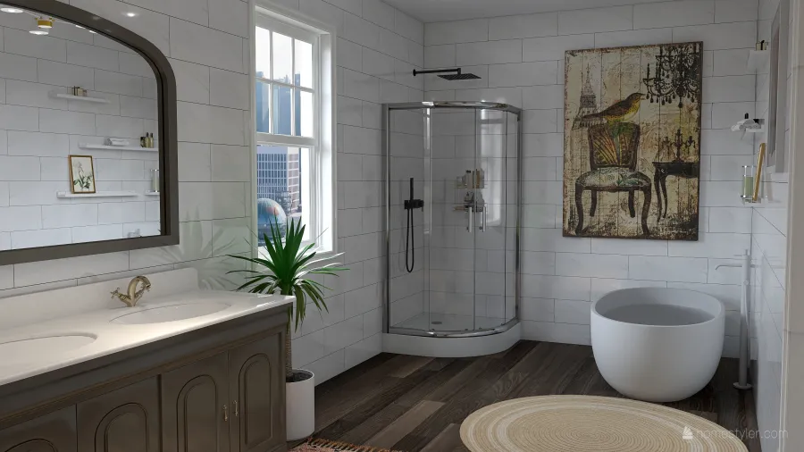 Redesign of Noah's Bathroom 3d design renderings
