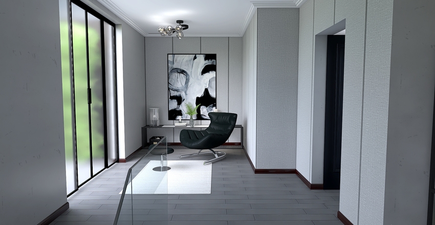 Bauhaus Inspired, double story. Interior Design Render