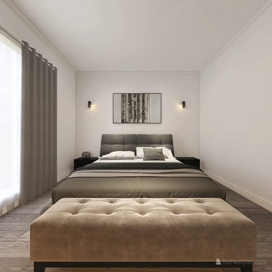 Simple bedroom 3d design renderings