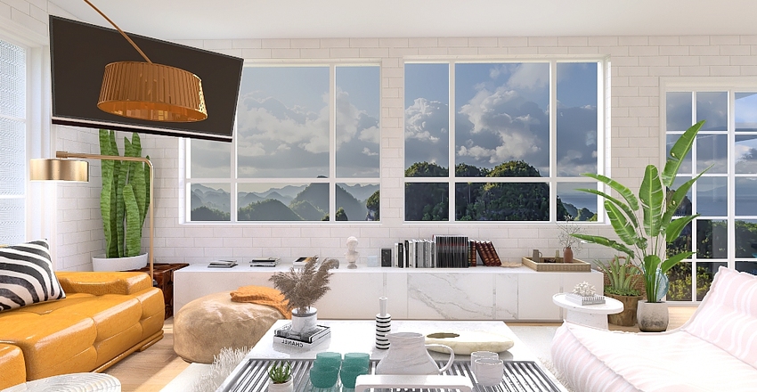 Contemporary Island Getaway Interior Design Render
