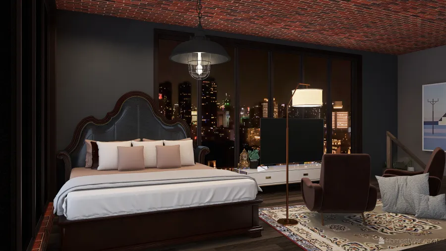 Bedroom/Living 3d design renderings
