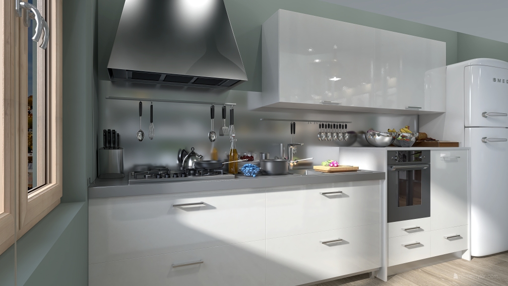 Modern Contemporary Grey EarthyTones Kitchen 3d design renderings