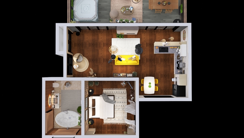 Yellow house 3d design picture 111.69