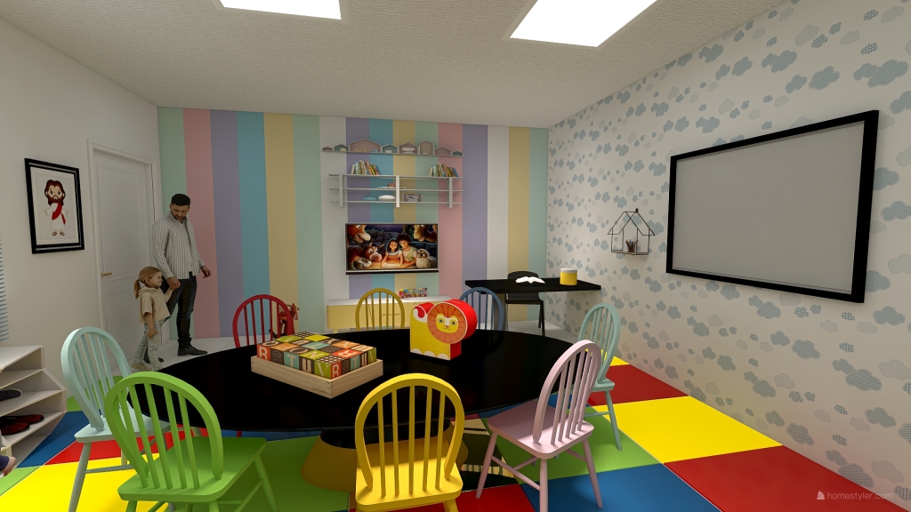 Sala Infantil 3d design renderings