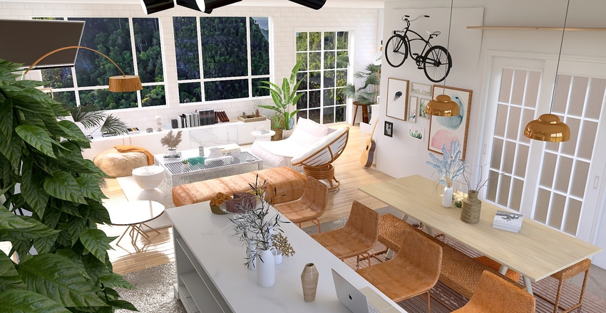 Contemporary Island Getaway Interior Design Render