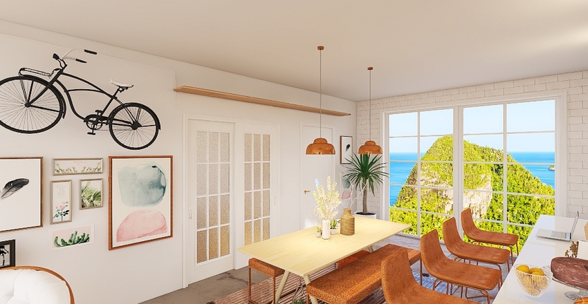 Contemporary Island Getaway Interior Design Render