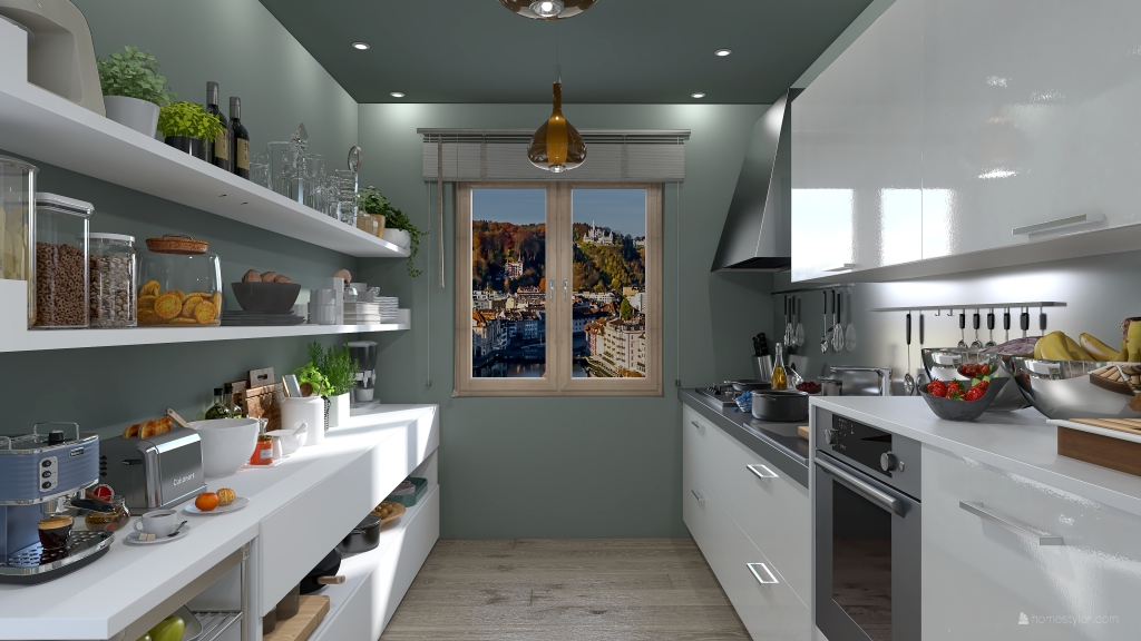 Modern Contemporary Grey EarthyTones Kitchen 3d design renderings