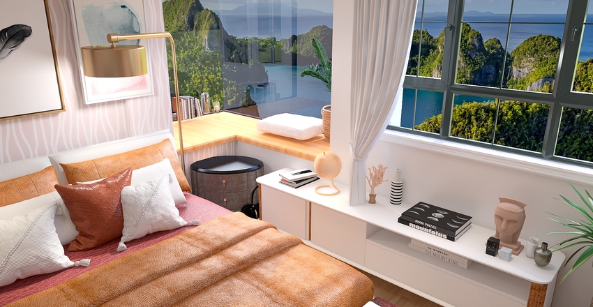Contemporary Island Getaway Interior Design Render