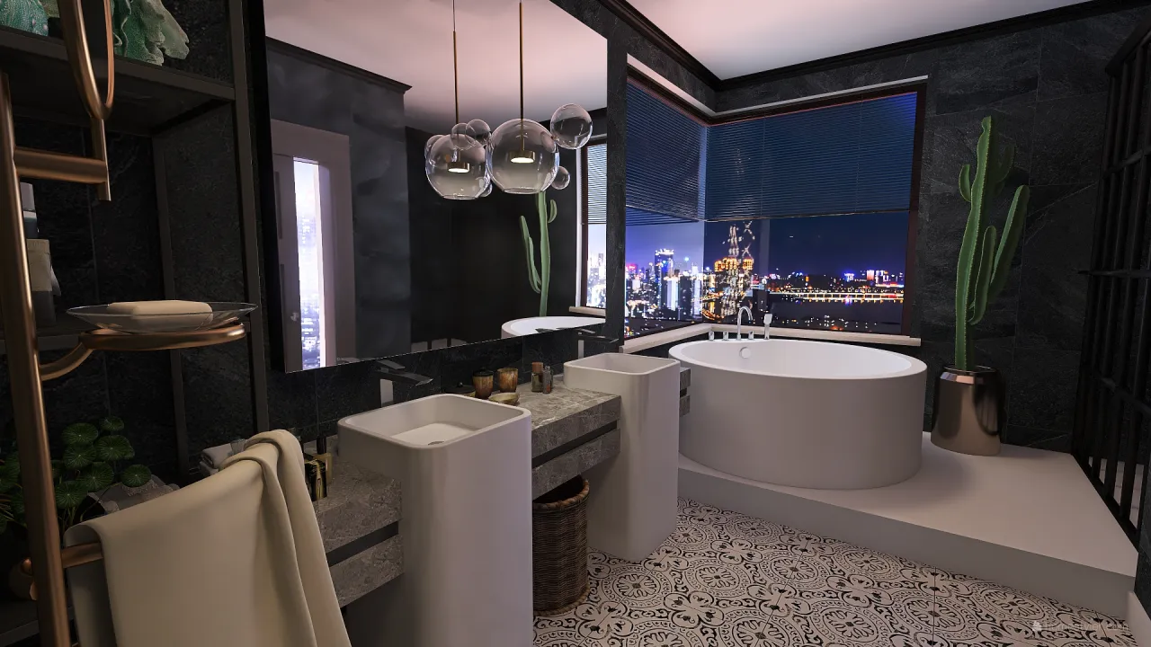 Luxury Bathroom 3d design renderings