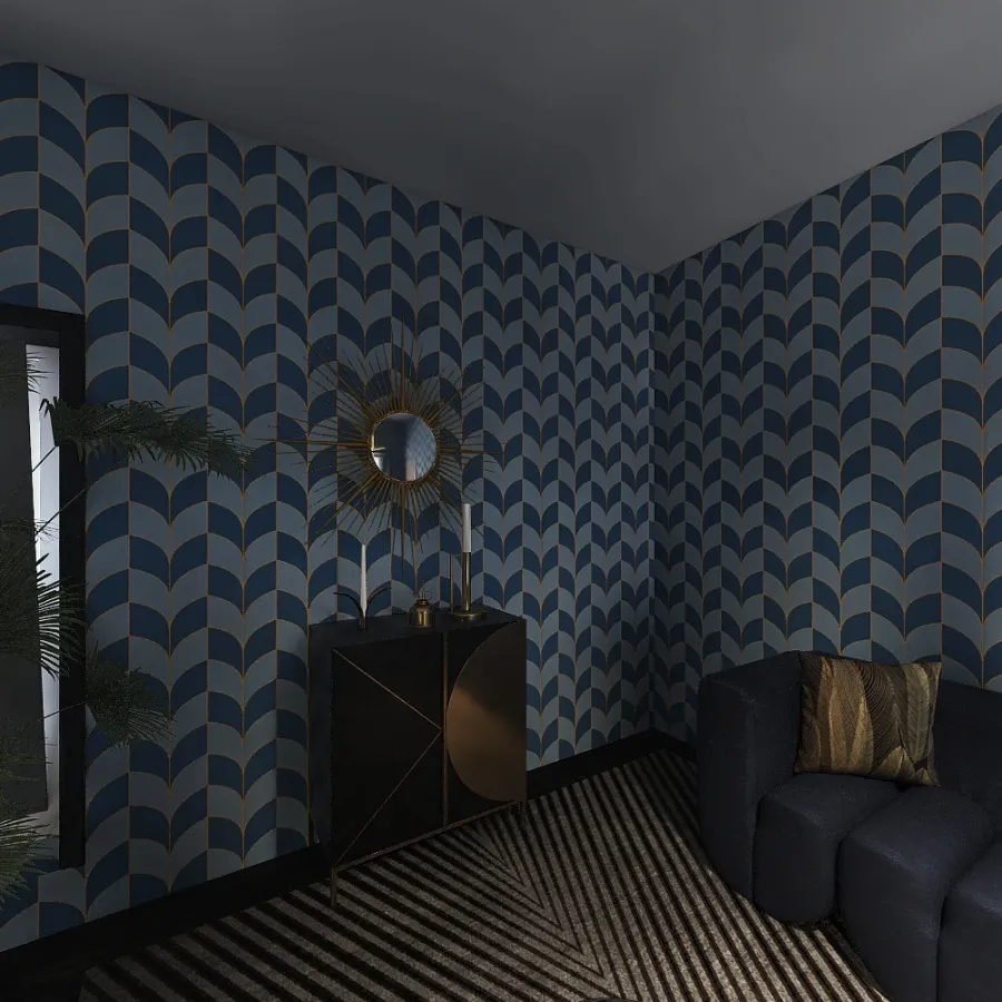 Residential - Art deco living room 3d design renderings