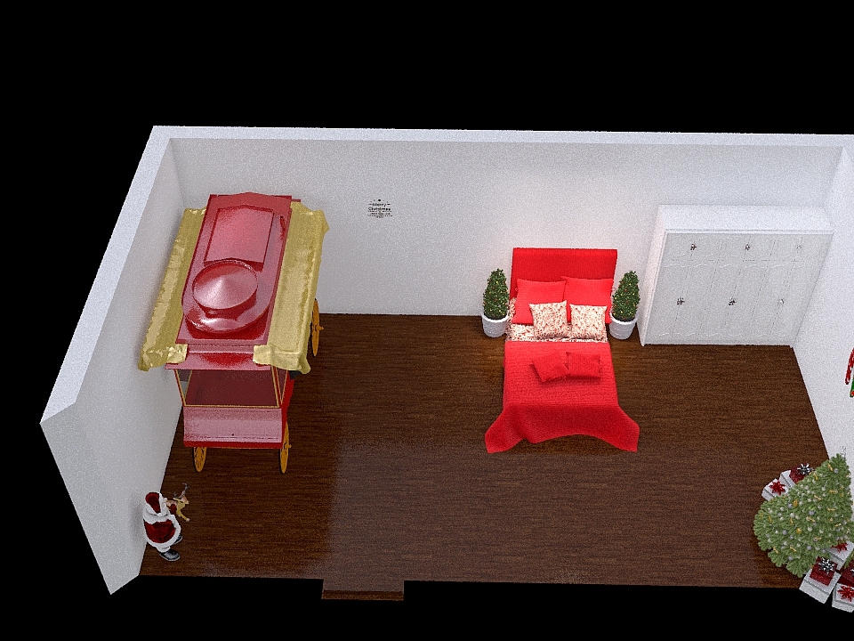 christmas lovers bedroom 3d design renderings