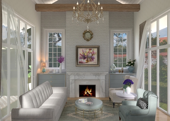 Romantic Shabby Chic Small Cottage House Design Rendering