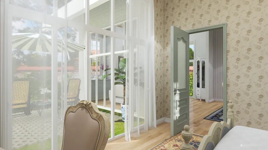 Romantic Shabby Chic Small Cottage House 3d design renderings