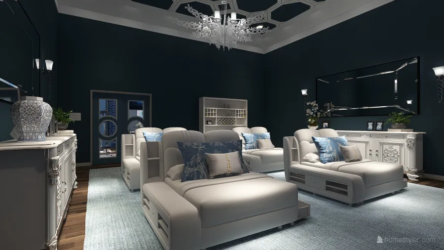 Home Theater and Gym 3d design renderings