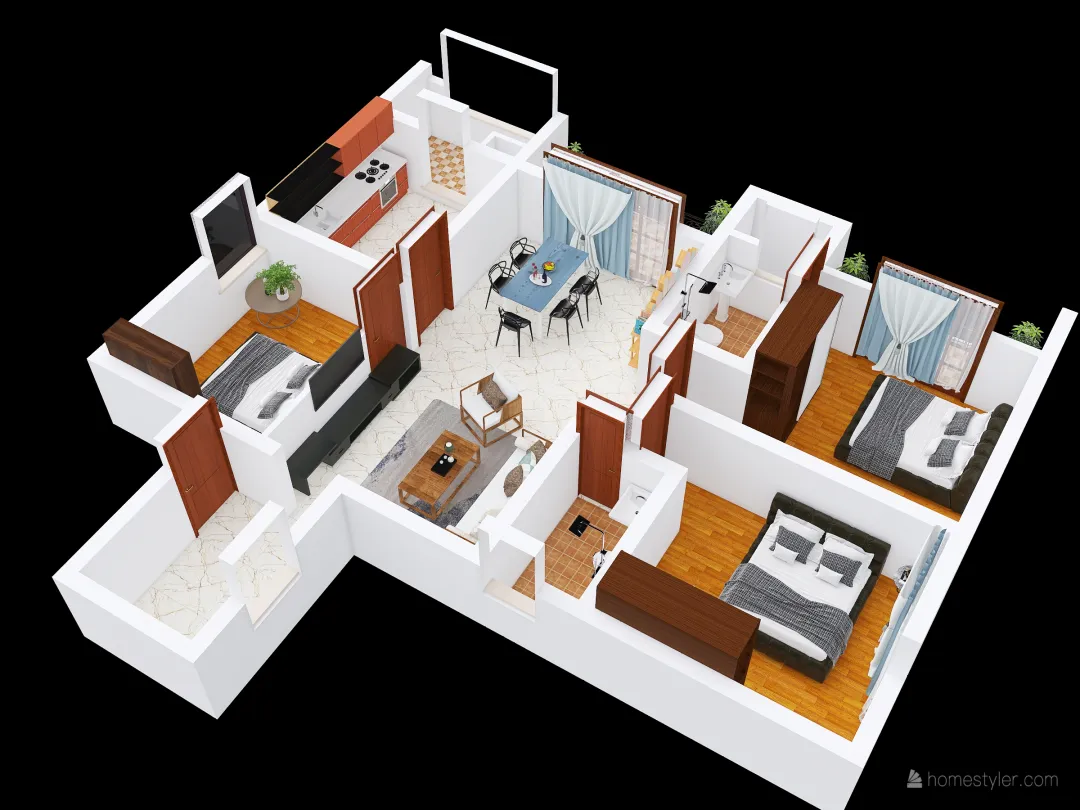 Final floor plan 3d design renderings