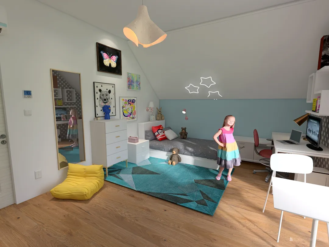second bedroom 3d design renderings