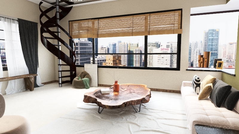 Living Room of Apartment 3d design renderings