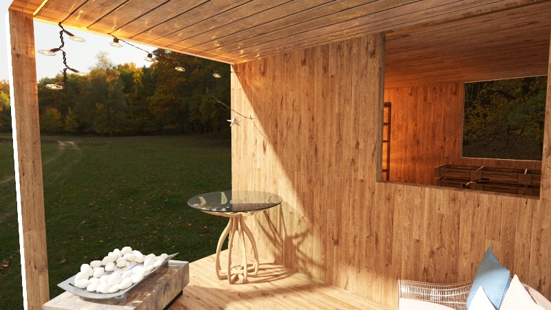 10x10 Shed/Kids Den Interior Design Render