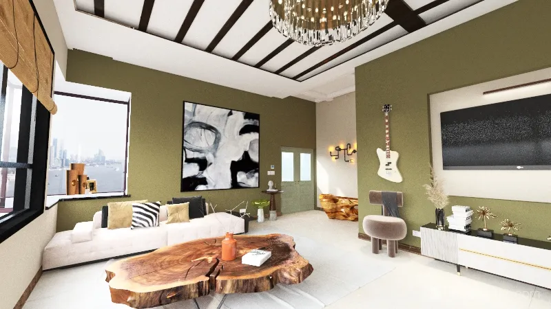 Living Room of Apartment 3d design renderings