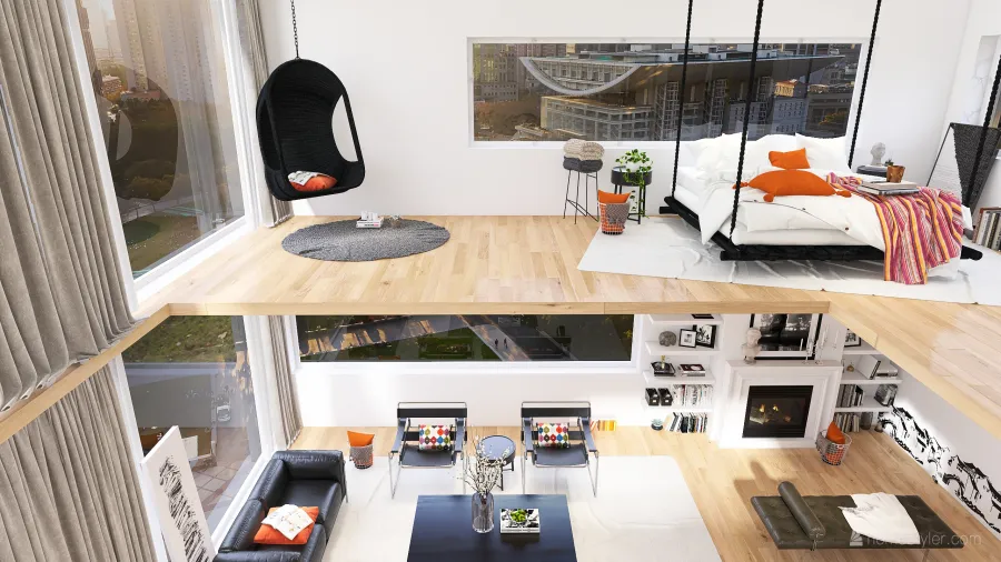 Apartment loft. 3d design renderings