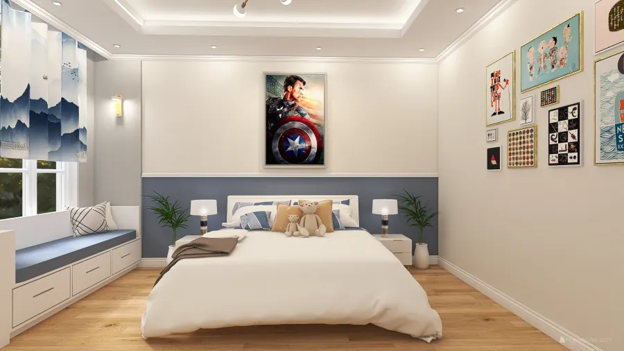 boy's bedroom 3d design renderings