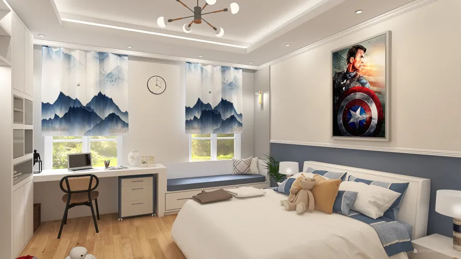 boy's bedroom 3d design renderings