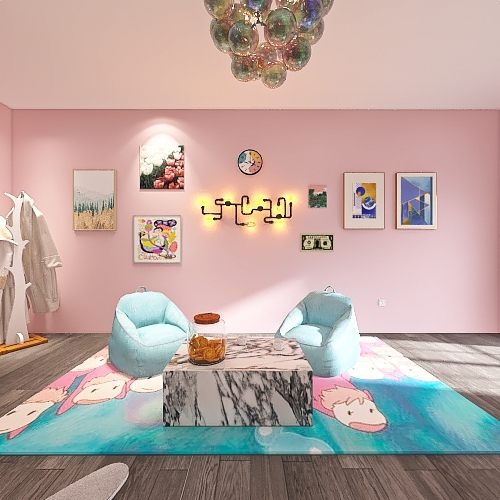 girls room 3d design renderings