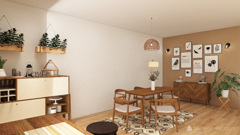 Modern Boho House 3d design renderings