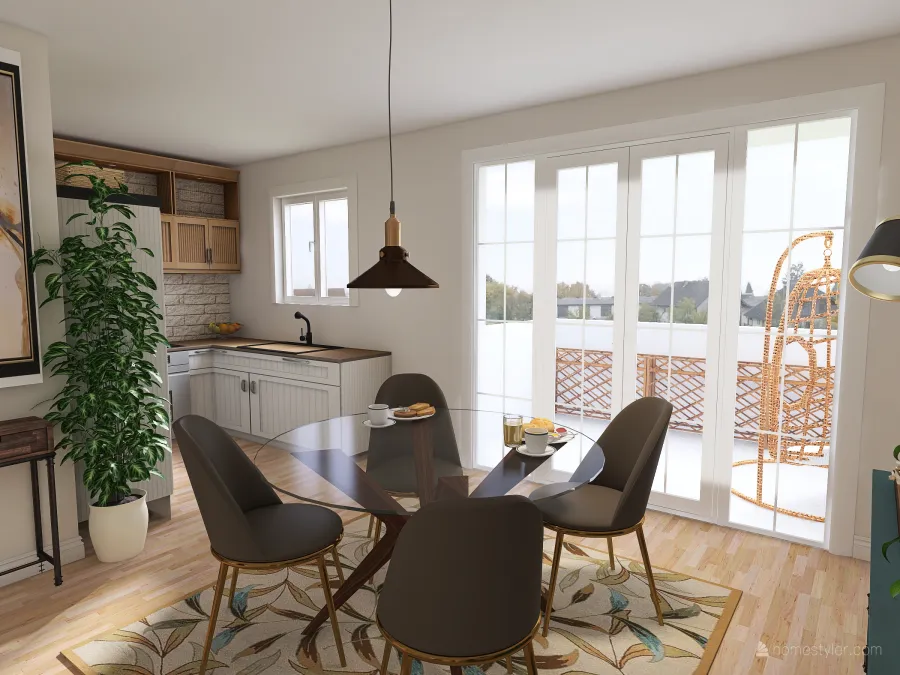 Blagovaonica i kuhinja 3d design renderings