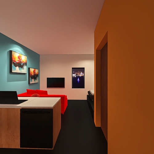 Dinning, Living and bedroom 3d design renderings