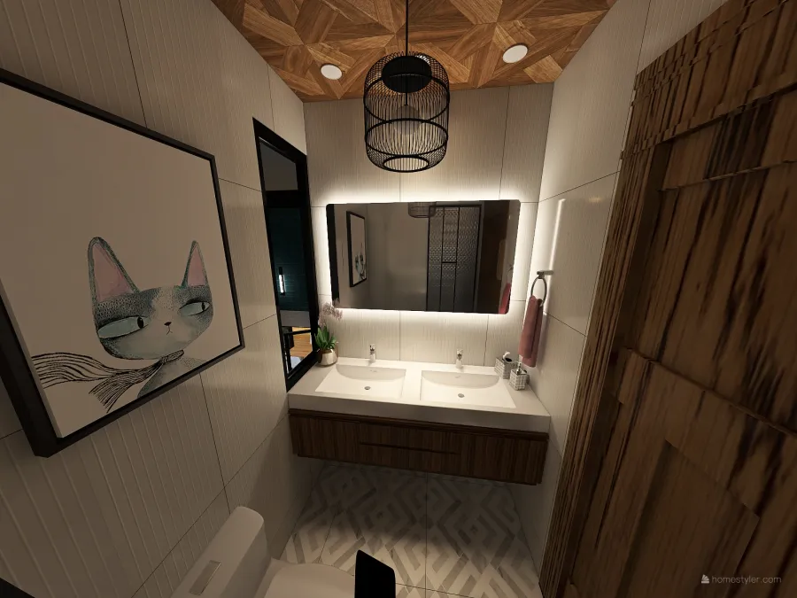 StyleOther ColorScemeOther Beige Bathroom 3d design renderings