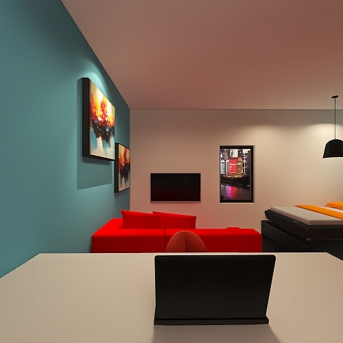 Dinning, Living and bedroom 3d design renderings