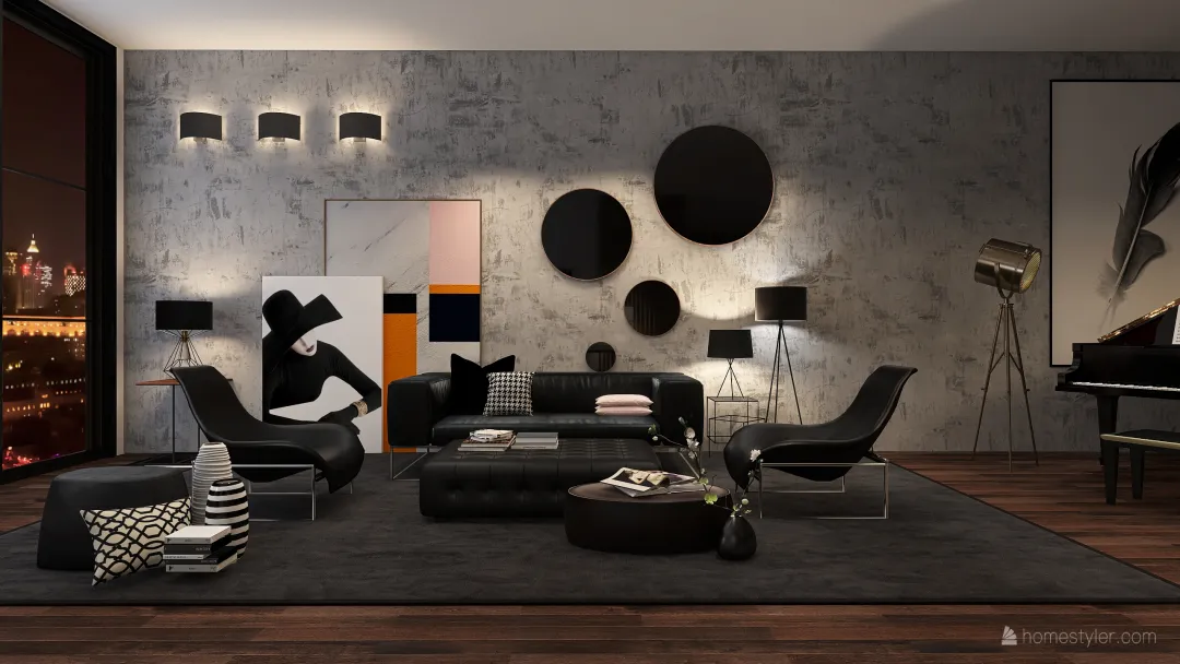 Apartamento ＂IN BLACK＂ 3d design renderings