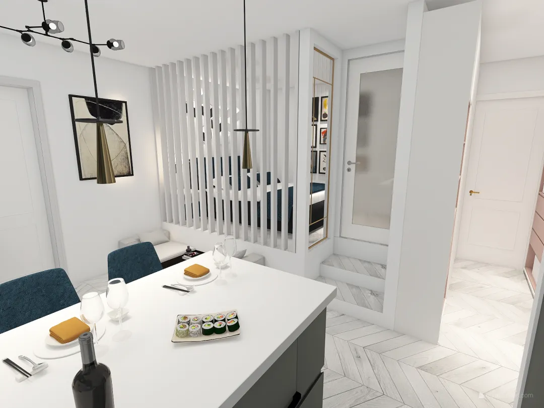 Budapest apartment 3d design renderings