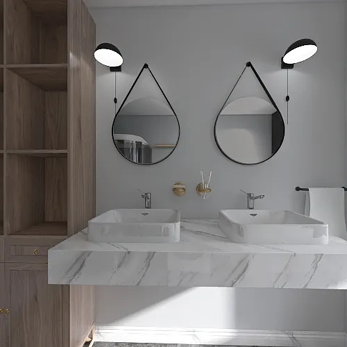 Funkcjonalna łazienka 3d design renderings