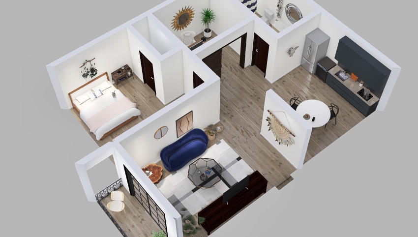 Young women's apartment 3d design picture 92.97