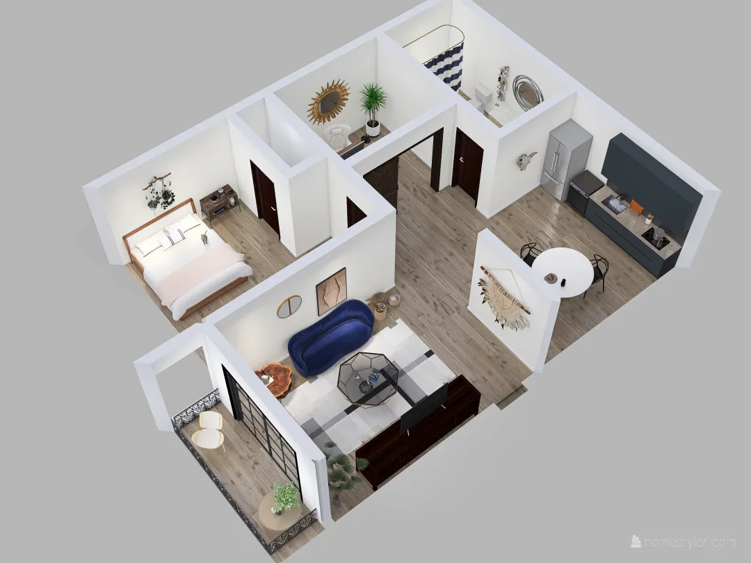 Young women's apartment 3d design renderings