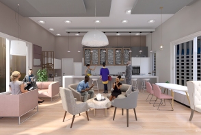 Modern-Minimalist Coffee Shop Interior Design Design Rendering