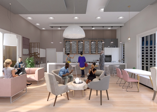 Modern-Minimalist Coffee Shop Interior Design Design Rendering