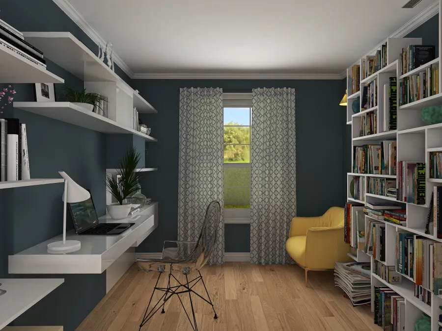 Modern Grey Blue Beige Office 3d design renderings
