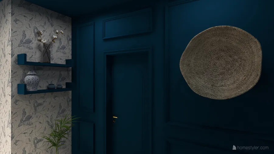 bathroom blue 3d design renderings